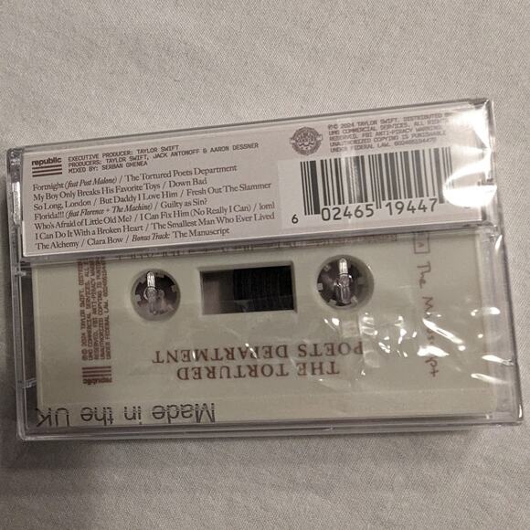 Taylor Swift The Tortured Poets Department Cassette Sealed TTPD The Manuscript - Picture 3 of 4